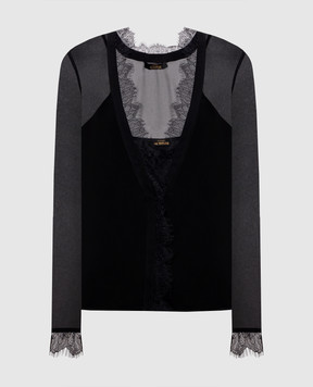 Twinset Black blouse with lace 262AP2282