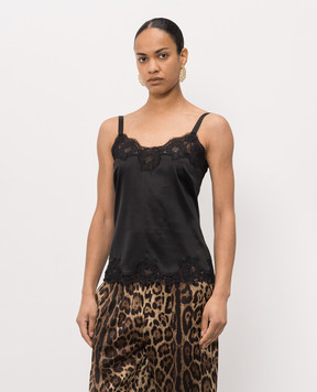 Dolce&Gabbana Black top with lace O7A00TONO13