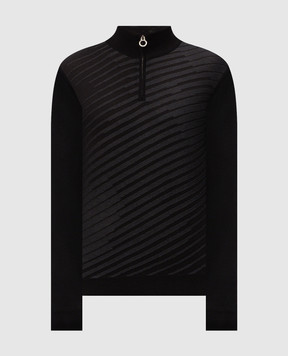 Stefano Ricci Black striped wool, silk and cashmere jumper KE08023L01E26373