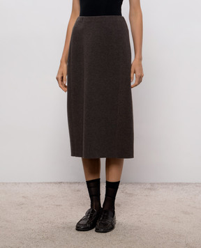 BOBOUTIC Brown skirt with wool and cashmere 5144