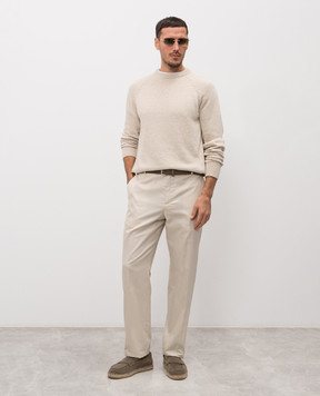 Agnona Beige sweater with silk and linen K109U480U0712