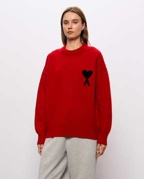 Ami Paris Red wool sweater UKS838018