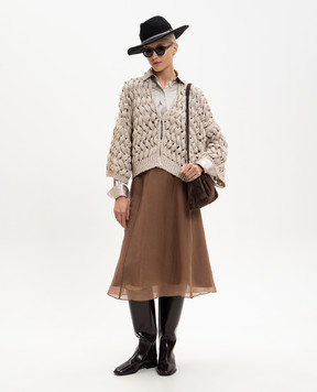 Brunello Cucinelli Brown silk skirt MP940G3877