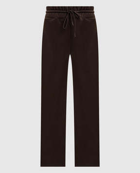 Twinset Brown sweatpants with textured logo 262TP272C