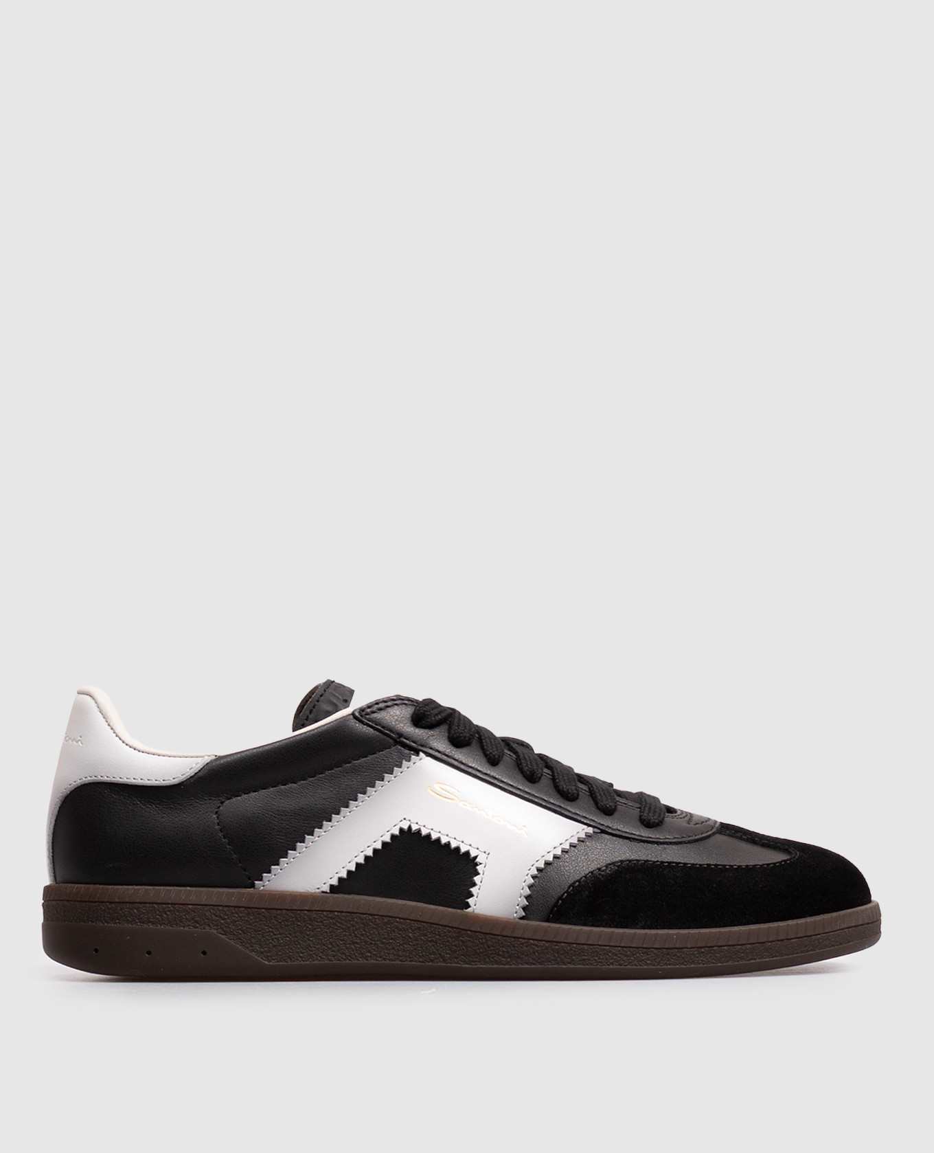 Black leather sneakers