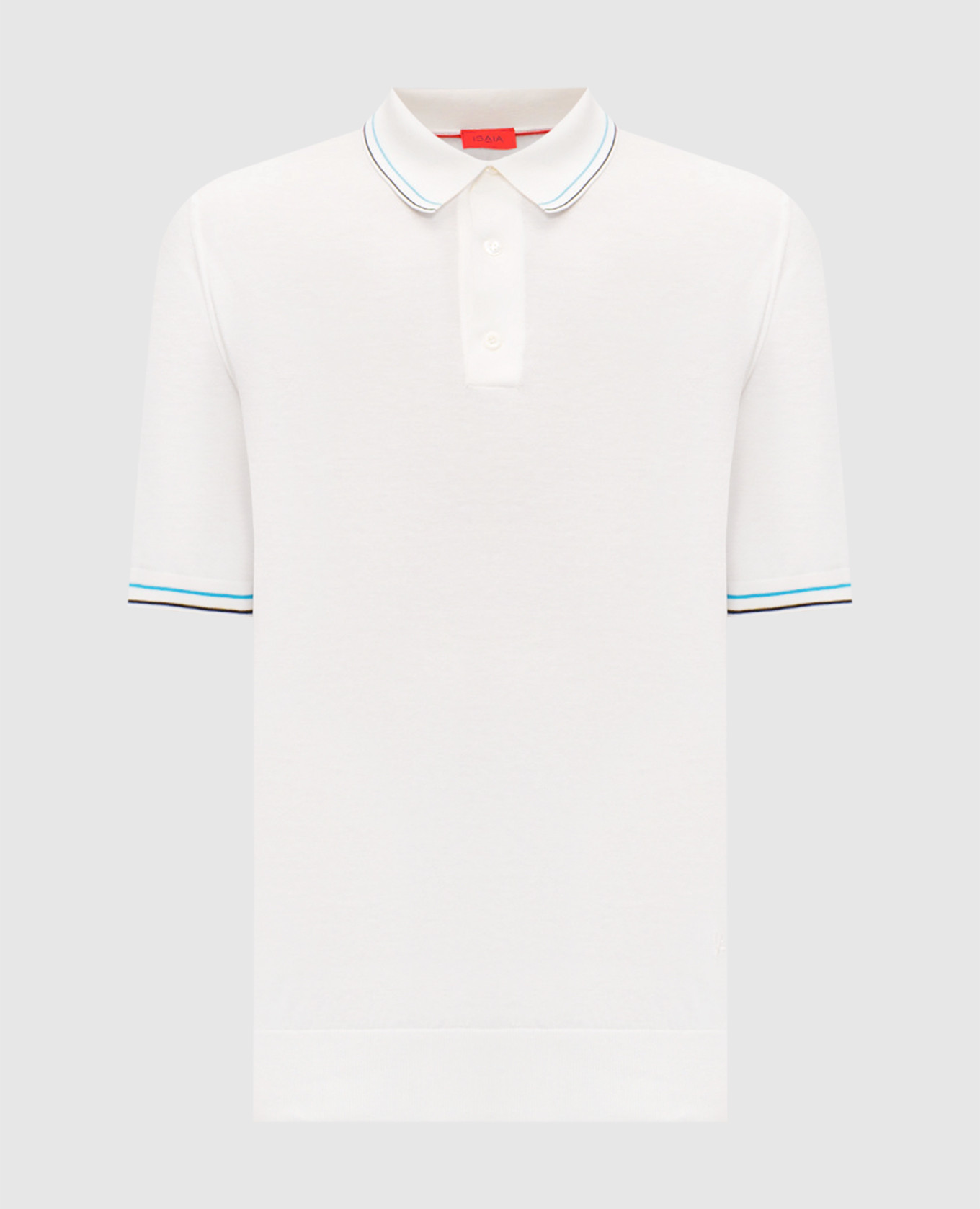 White polo shirt with embroidered emblem ISAIA