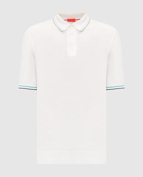 ISAIA White polo shirt with embroidered emblem MG8467Y0542
