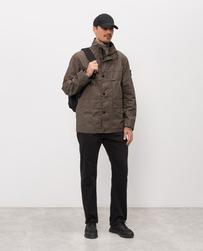 Stone Island Brown jacket with logo patch L1S154100024S0290