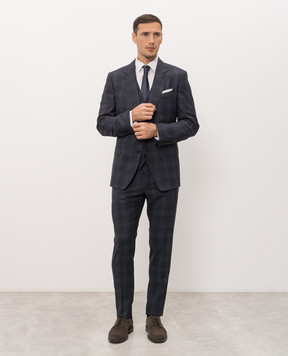 Dolce&Gabbana Blue checked wool suit GK05UTFQ2NO