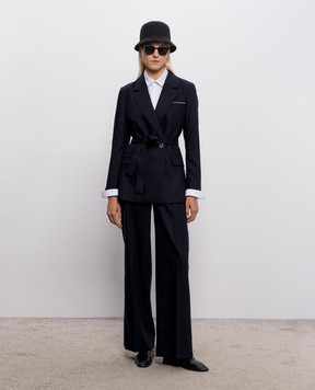 Peserico Blue wool and cashmere jacket A01747A03358