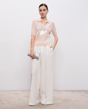 Twinset Pink polo with sequins 261TP3300