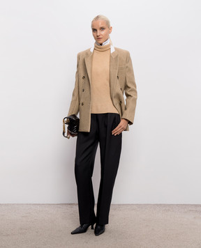 Victoria Beckham Beatrice beige double-breasted jacket with wool 1326WJK007353C