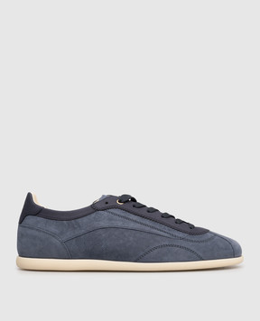 Brunello Cucinelli Blue leather sneakers with logo MZUIEDD337