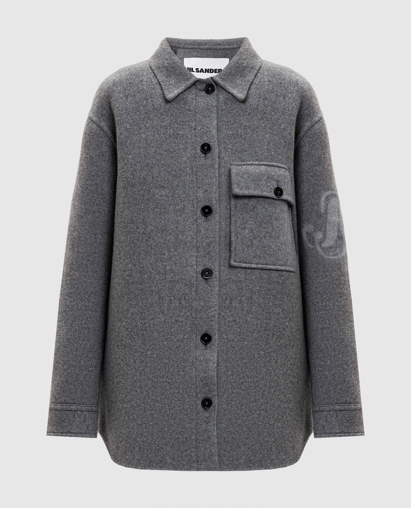 

Gray wool shirt coat Jil Sander, Grey