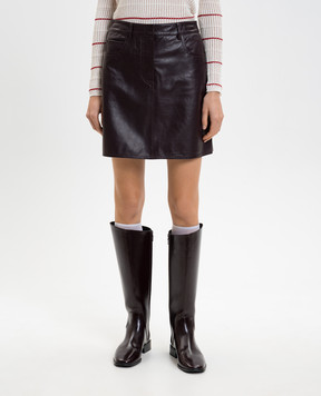 Max Mara Weekend Burgundy leather skirt WKDONCIA WKDONCIA