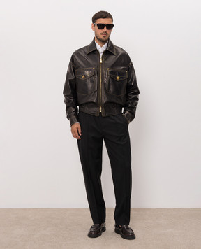 Versace Black leather jacket 10257781A18381
