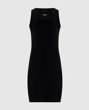 Off-White Black mini dress with embroidery OFF 2FU00680T
