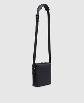 Stefano Ricci Blue leather bag with ruthenium-plated emblem ND155GTUVD