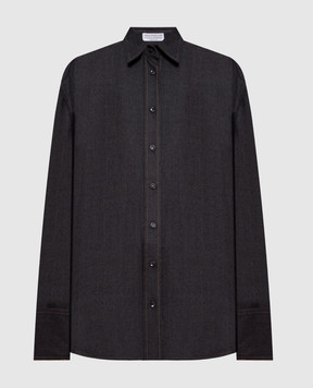 Brunello Cucinelli Dark gray wool shirt MP550M1M06