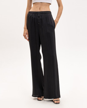 Maison Margiela MM6 Black pants with logo pattern S52KA0529M36007
