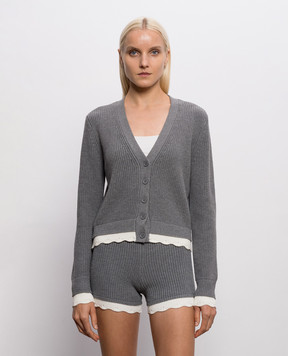 Twinset Gray cardigan with wool 262AP3041
