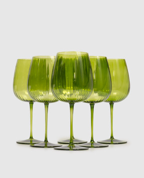 La Reine Set of green glasses ROMANTIC 6 pcs OPIUM75ROMANTIC