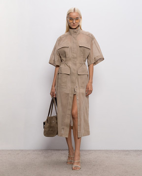 Brunello Cucinelli Beige midi dress with monil chain MPF91AFN31