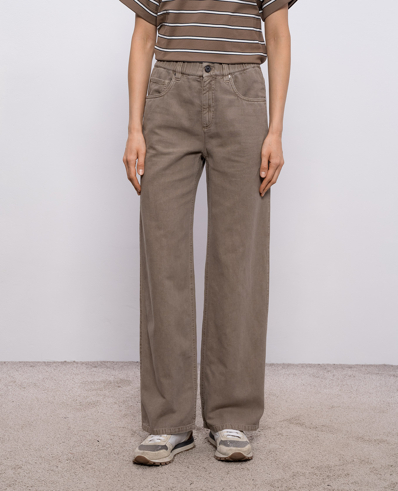 

Brown jeans with linen Brunello Cucinelli