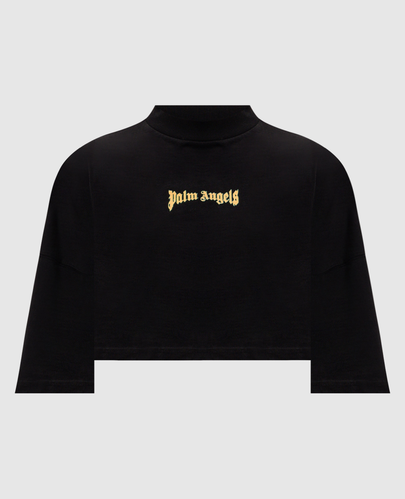 Black cropped T-shirt with logo