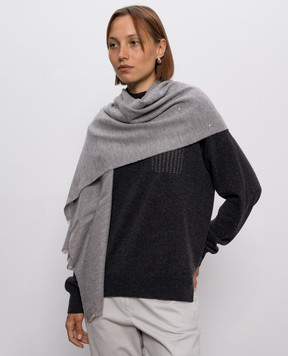 Peserico Gray scarf with sequins A31549C0CC889