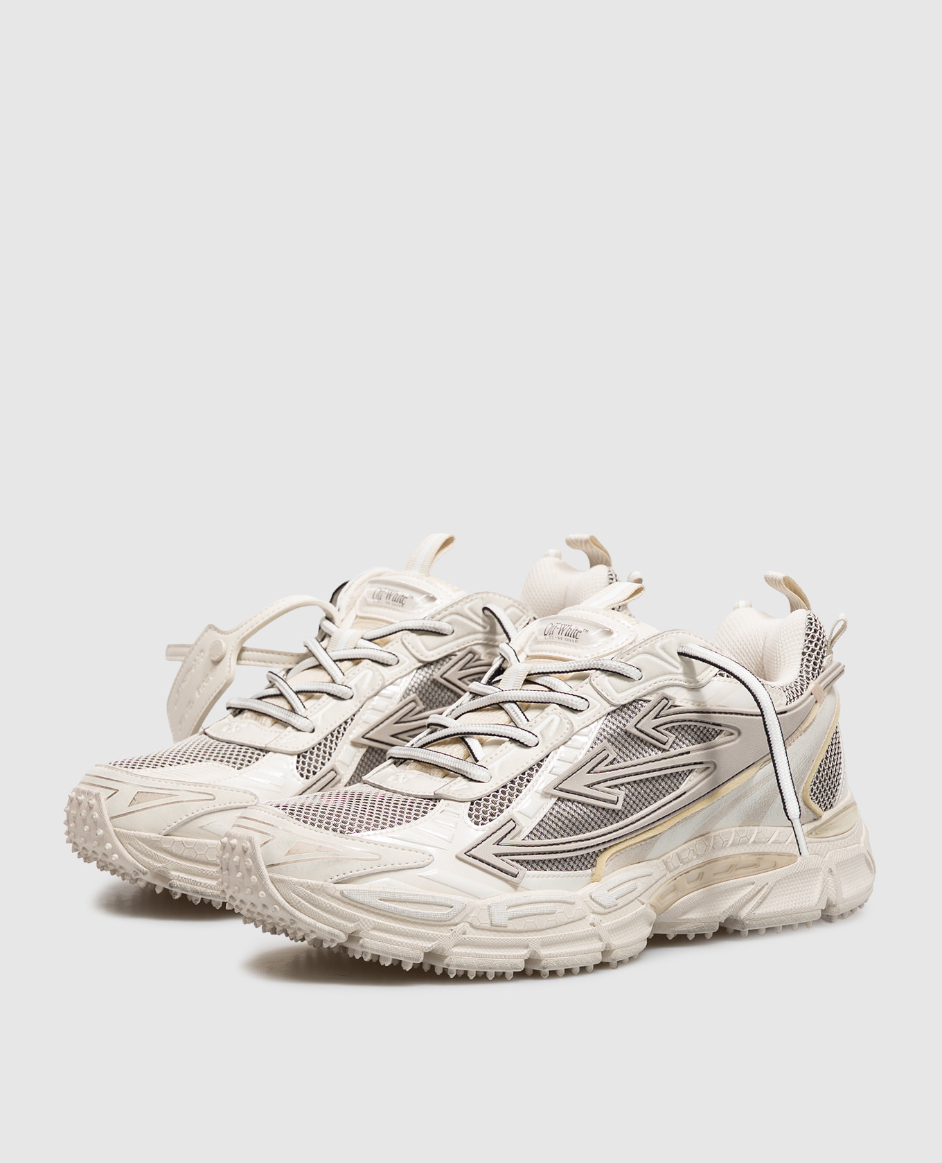 Beige Be Right Back Wonder Out sneakers with textured logo Off-White 2