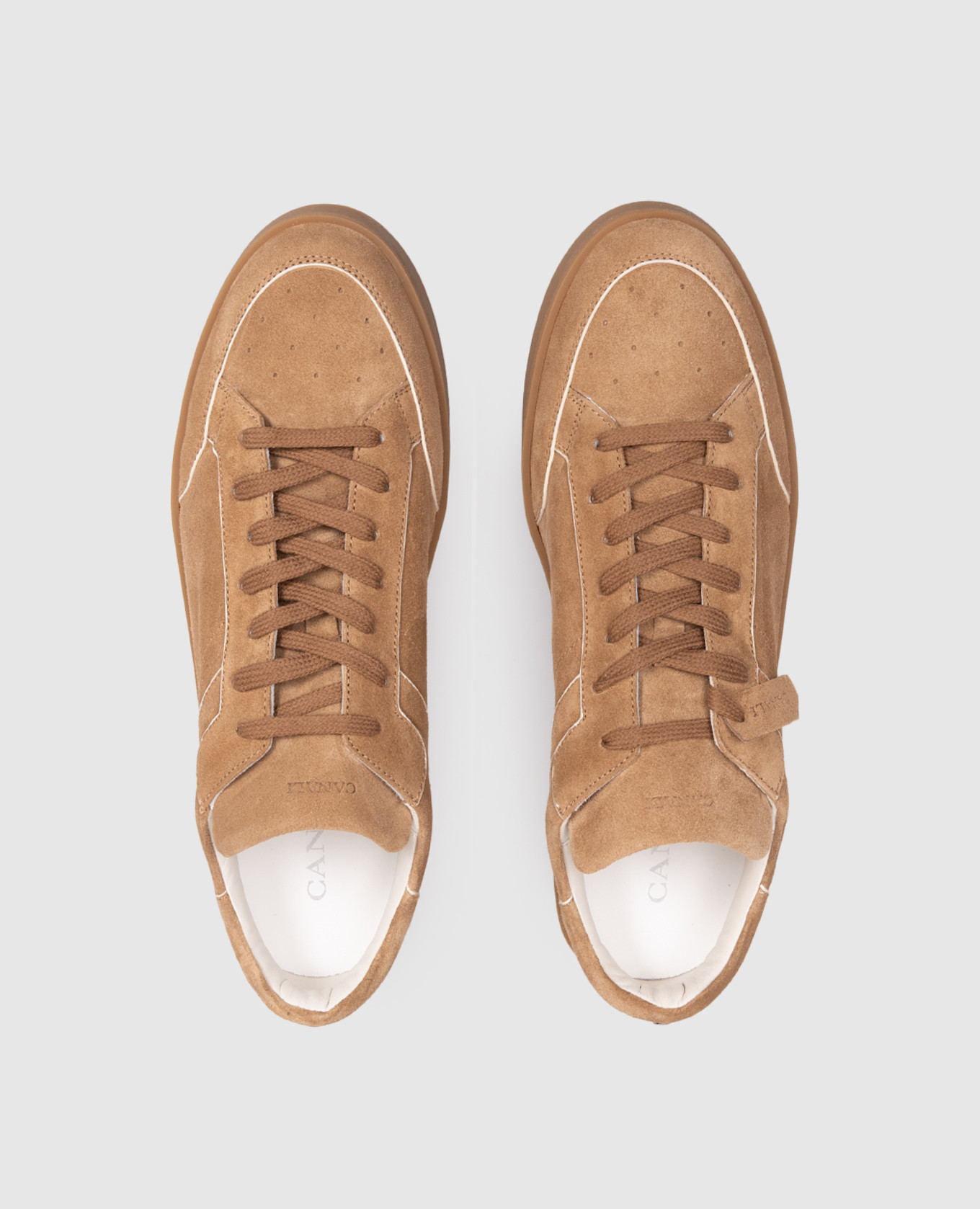 

Brown suede sneakers with logo Canali