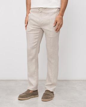 Doriani Cashmere Beige linen pants P207269NP26950210