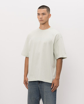 Off-White Green t-shirt with logo print 44MAA120S26J00H