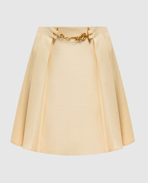 Balmain Yellow mini skirt with chain GF1LBB34VI58