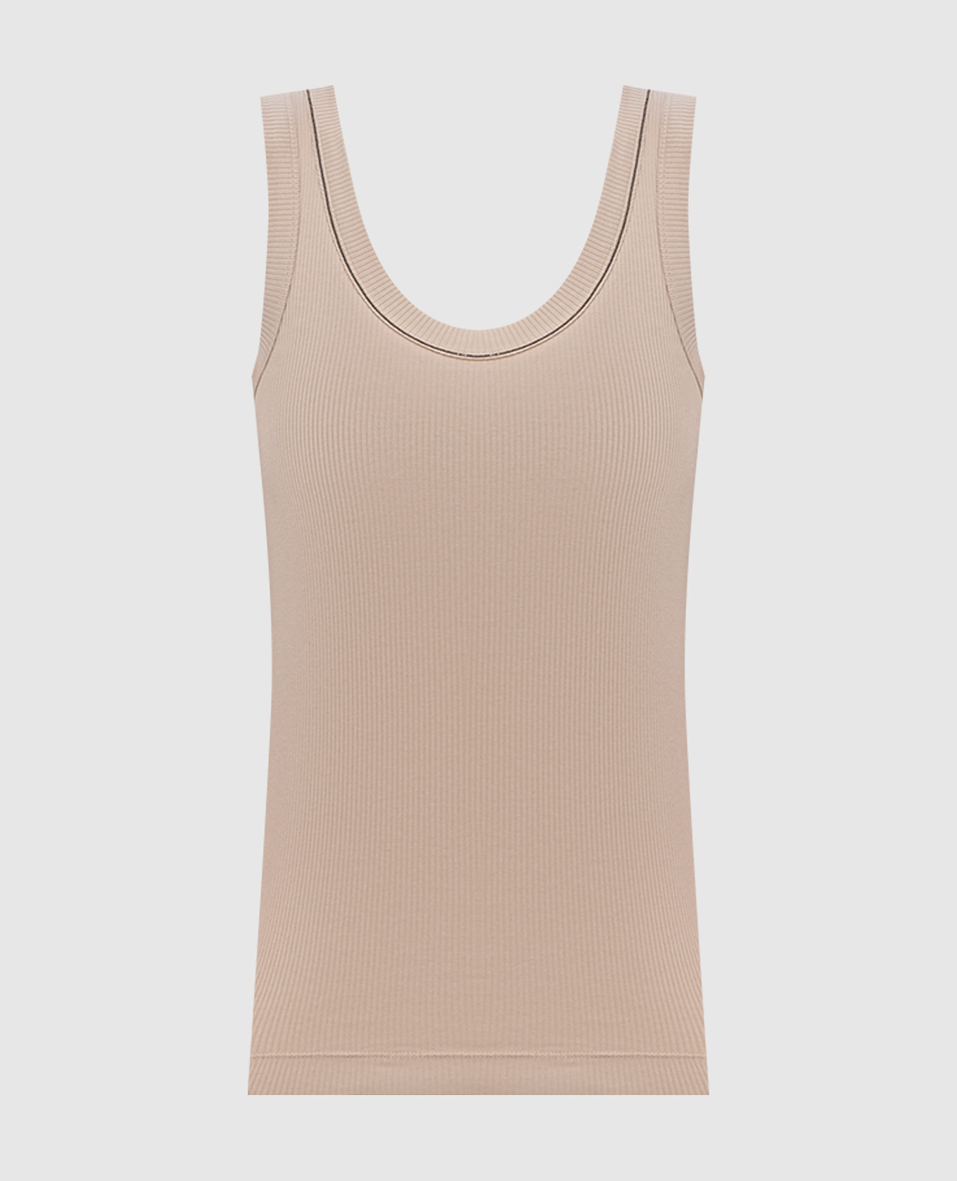 

Beige T-shirt with monil chain Brunello Cucinelli