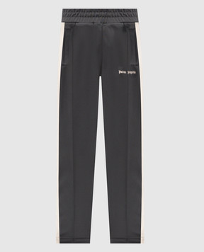 Palm Angels Grey sweatpants with logo embroidery PMCJ020S26FAB001