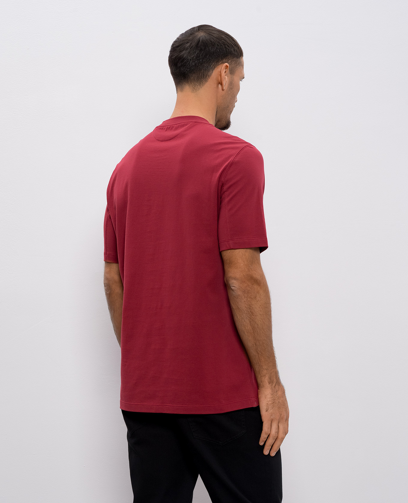 

Burgundy t-shirt with logo print Brunello Cucinelli