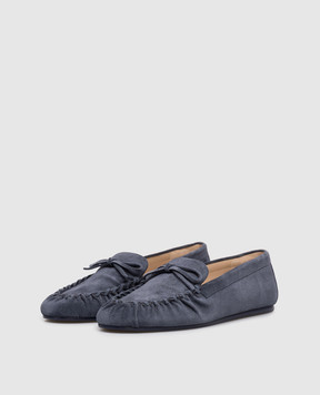 Stuart Weitzman Britt blue suede loafers SM414