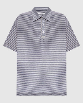 Peserico Striped polo with monil chain S06169J003040