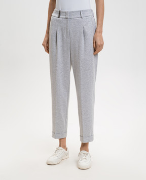 Peserico Gray pants with patch A04514J002379