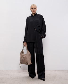 Balenciaga Black blouse with logo print 850978TTO54