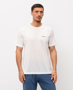 Kiton White T-shirt with logo embroidery UMK1274