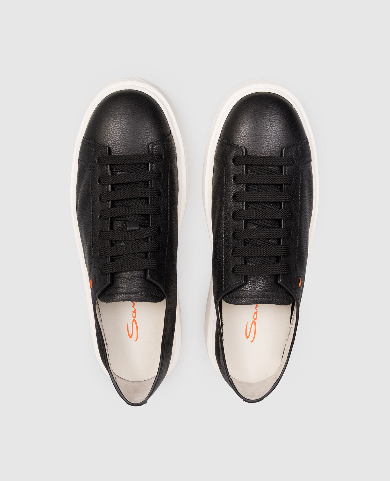 Black leather sneakers Santoni 4