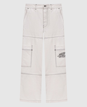 Off-White White cargo pants with logo embroidery 44XCF04ES26F001