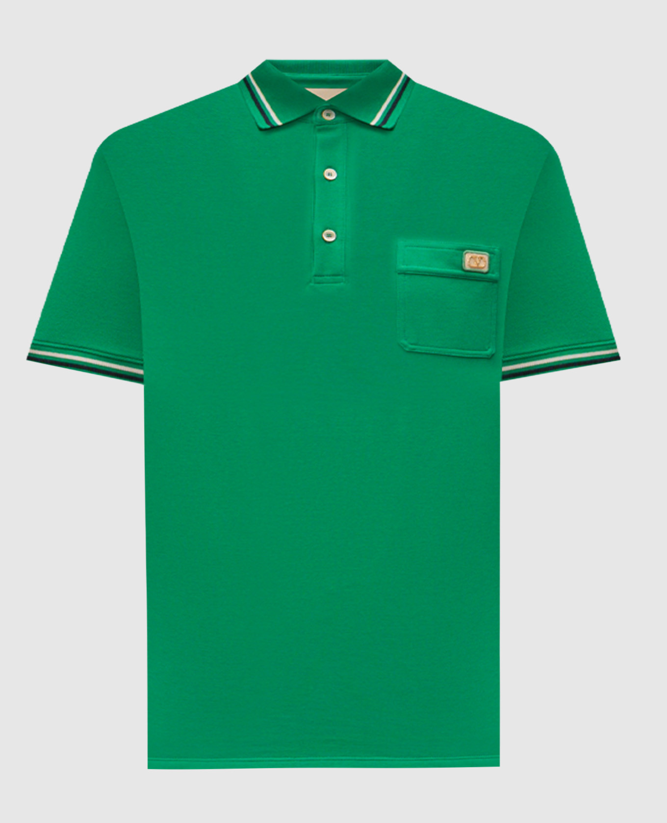 

Green polo with logo patch Valentino