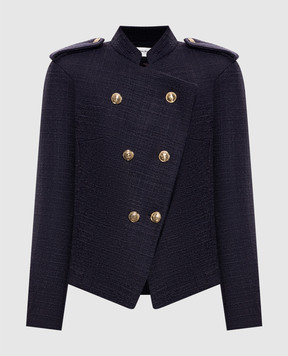Balmain Purple double-breasted wool tweed jacket JA0000000059