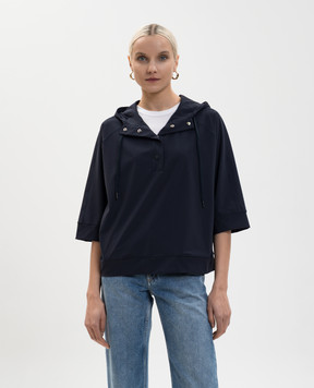 Herno Blue short-sleeved hoodie JG000308D52127