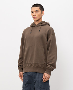 Stone Island Brown hoodie with patch L1S156100002S0288