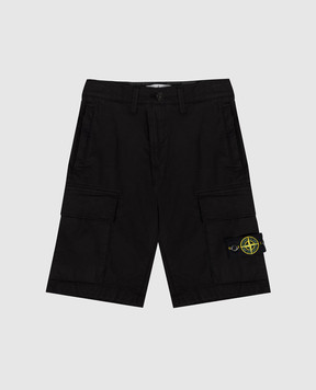 Stone Island Children's black cargo shorts L1S16L100002S000114